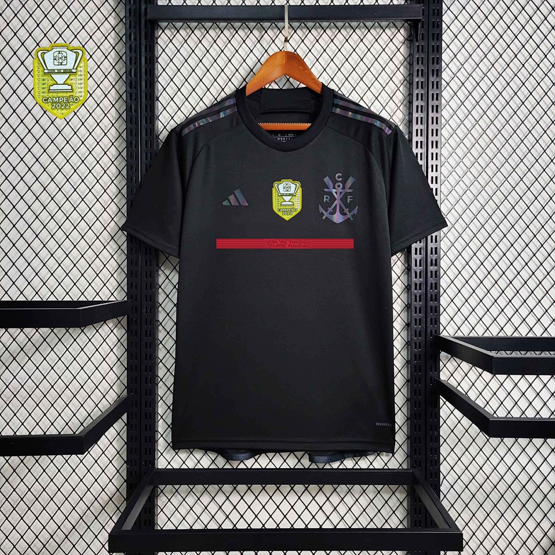 23-24 All sponsor+patch Flamengo Black Soccer Jerseys 4