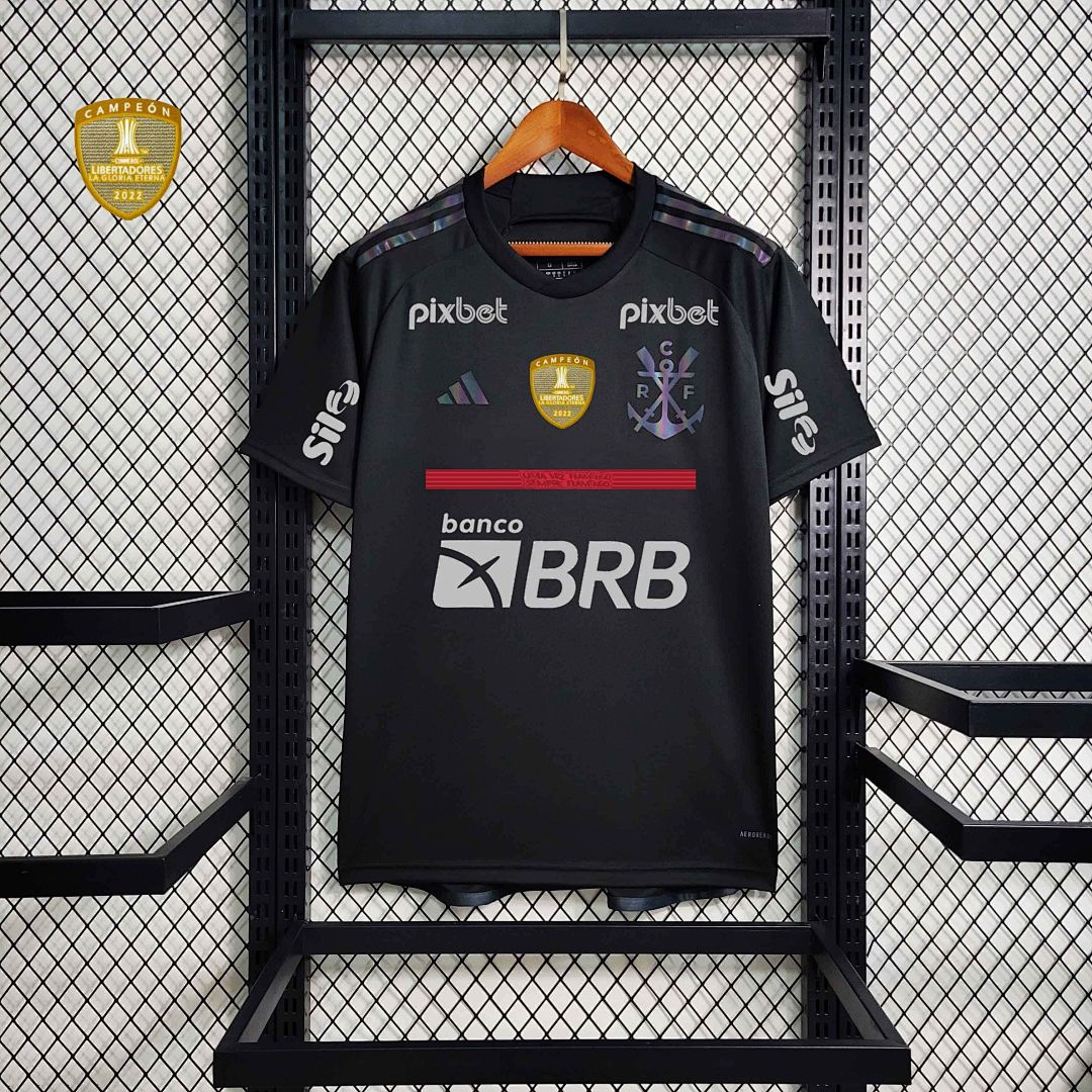 23-24 All sponsor+patch Flamengo Black Soccer Jerseys 6