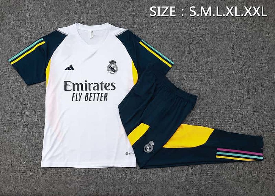 23-24 Real Madrid Short Sleeve Kits White Training Suits 2