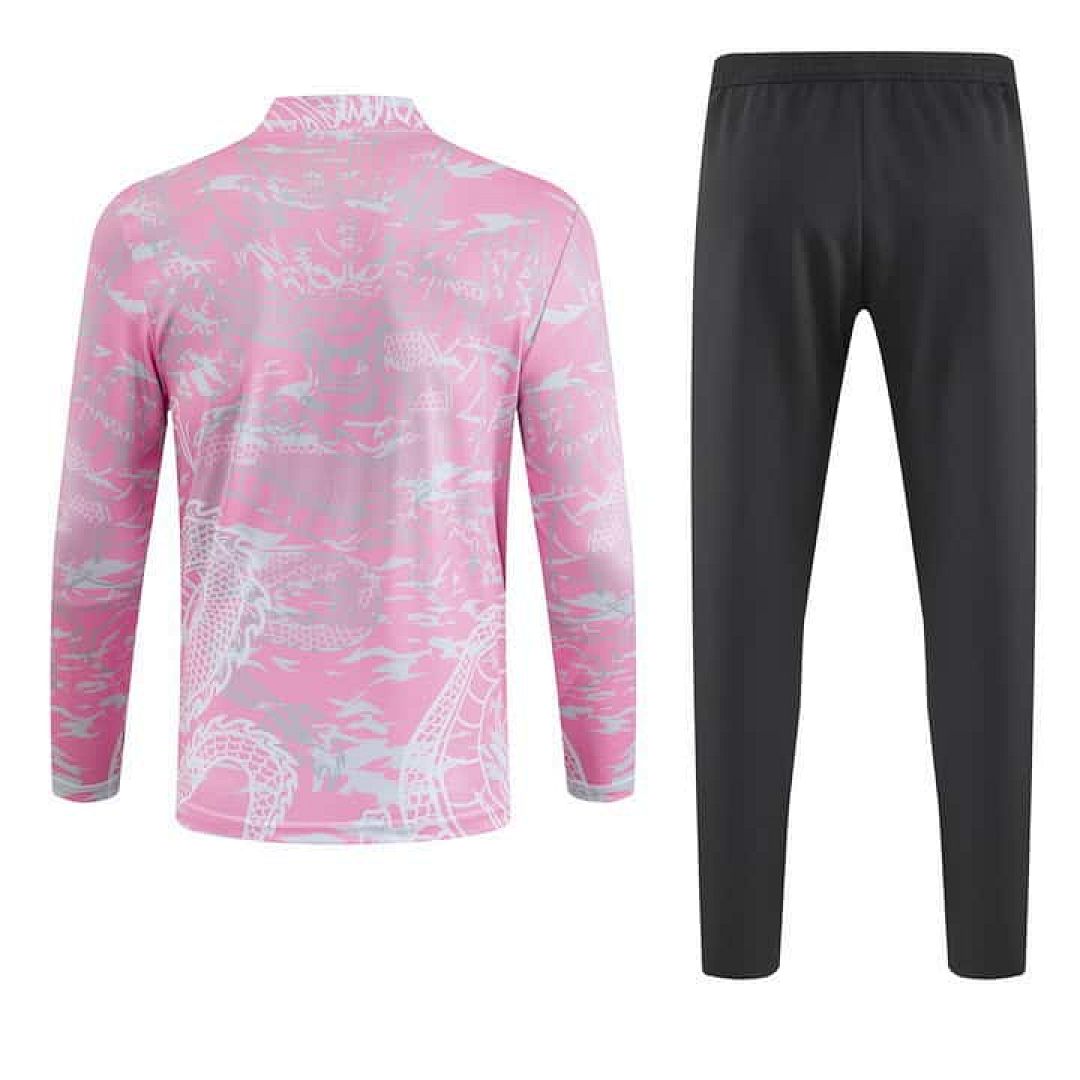 23-24 Real Madrid Long Sleeve Dragon Special Edition Pink Training Suits 2