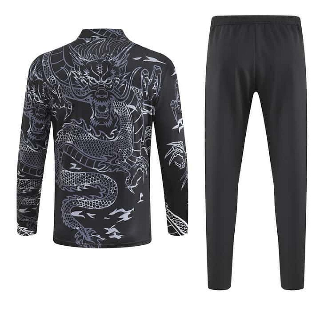 23-24 Real Madrid Long Sleeve Dragon Special Edition Black Training Suits 3