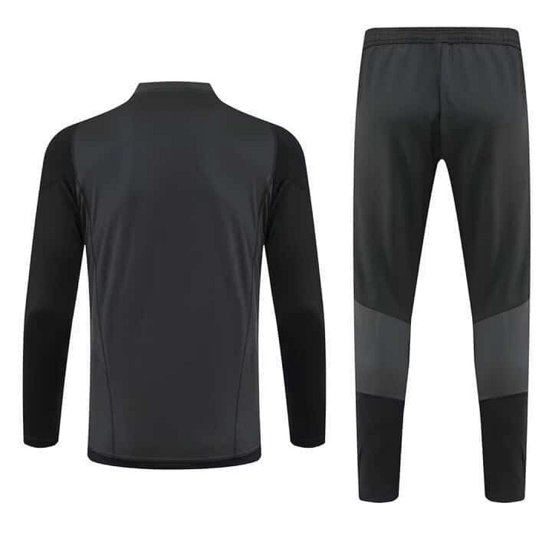 23-24 Real Madrid Long Sleeve Kits Black Training Suit 3