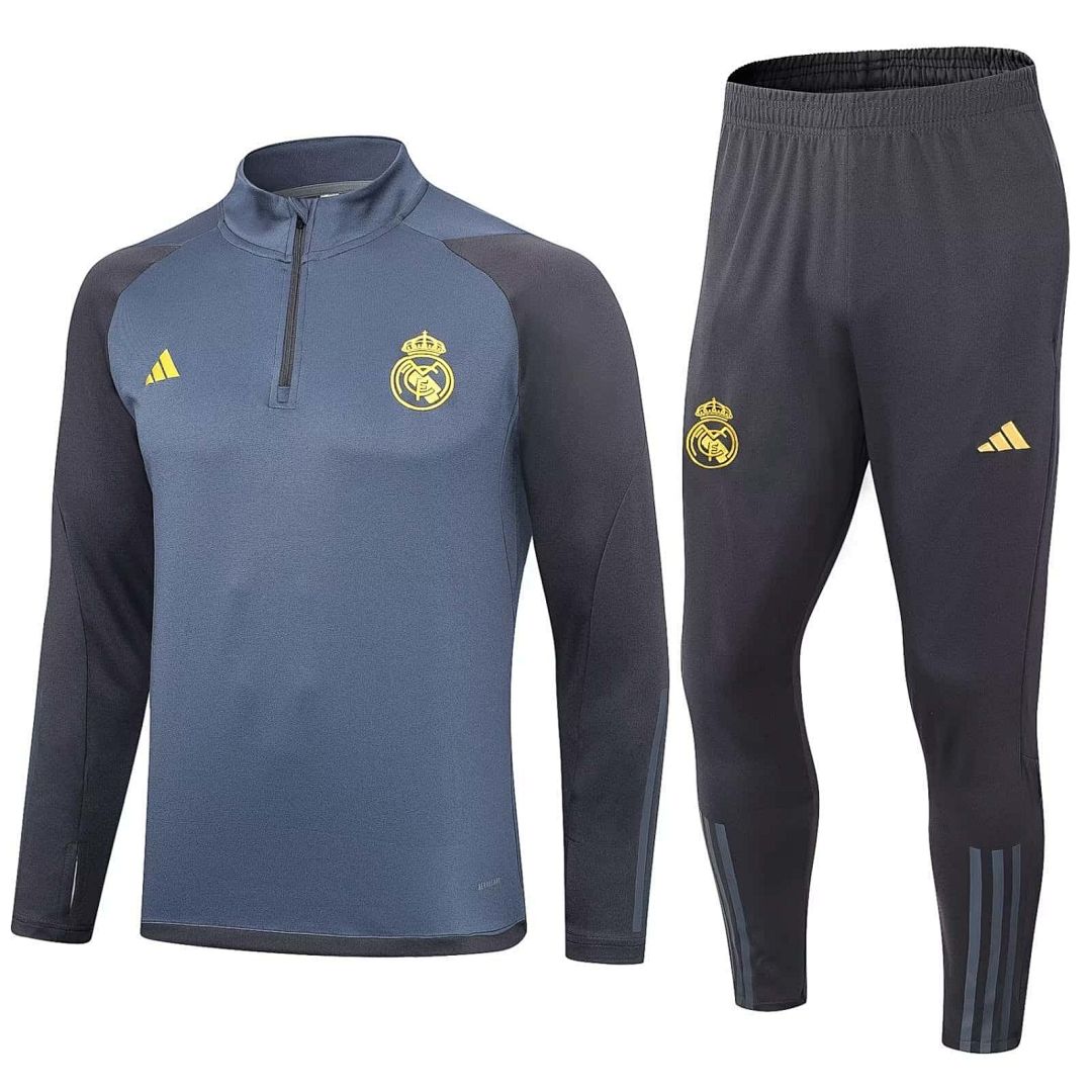 23-24 Real Madrid Long Sleeve Navy Kits Training Suits (8)