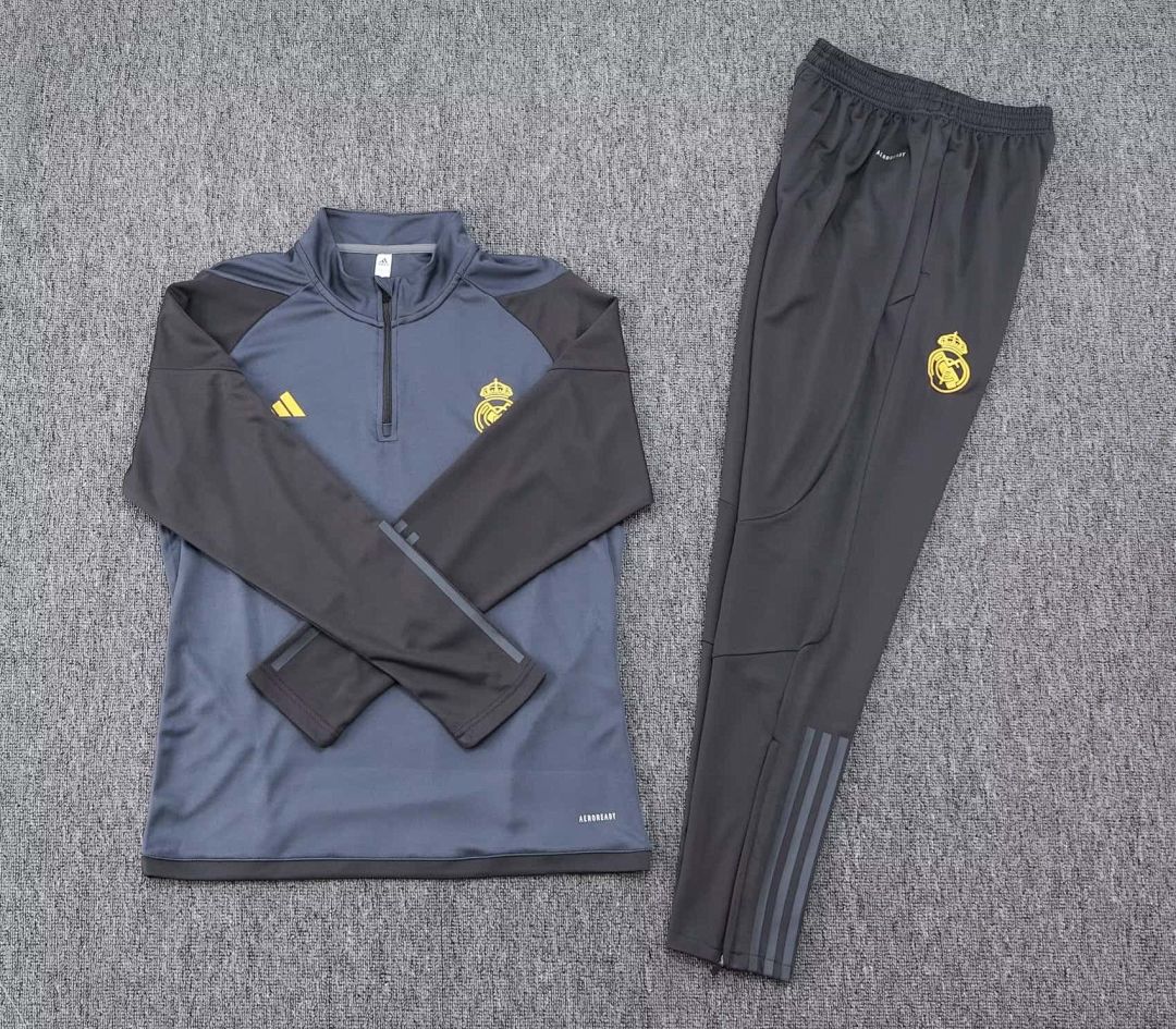 23-24 Real Madrid Long Sleeve Navy Kits Training Suits (8) 2