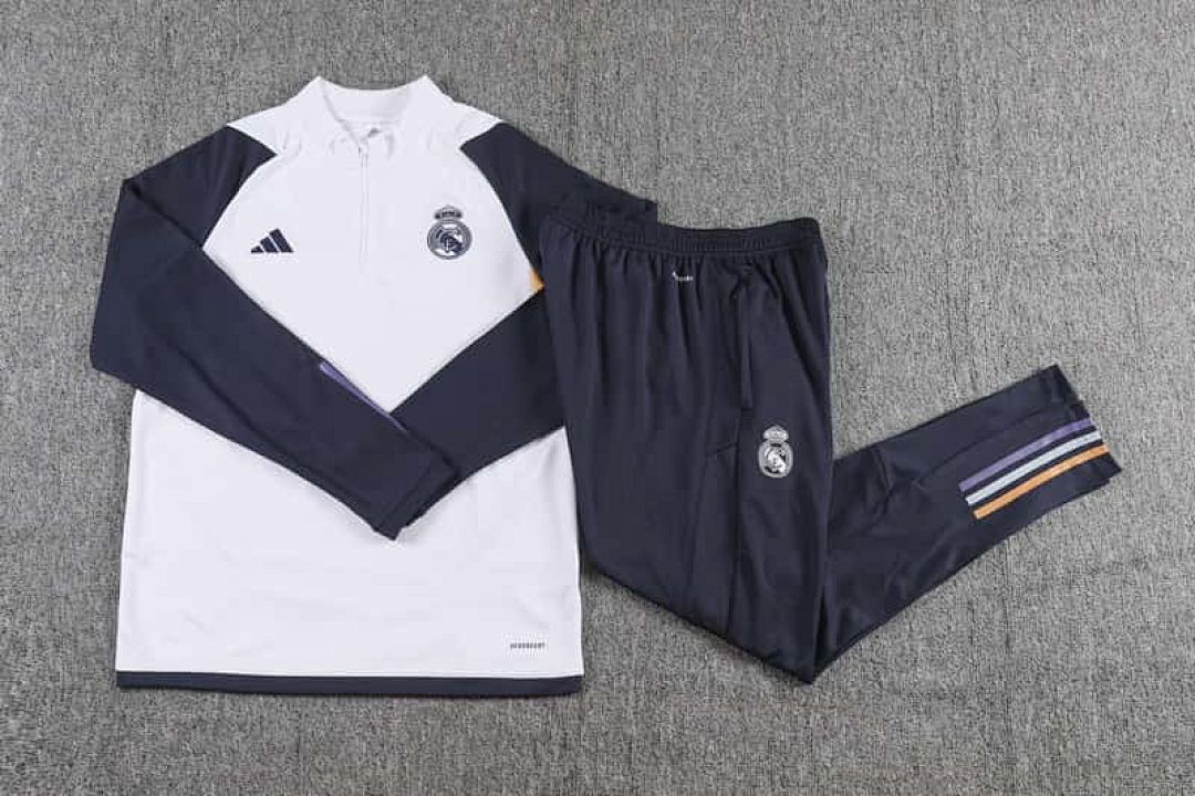 23-24 Real Madrid Long Sleeve Kits White Training Suits (9) 3
