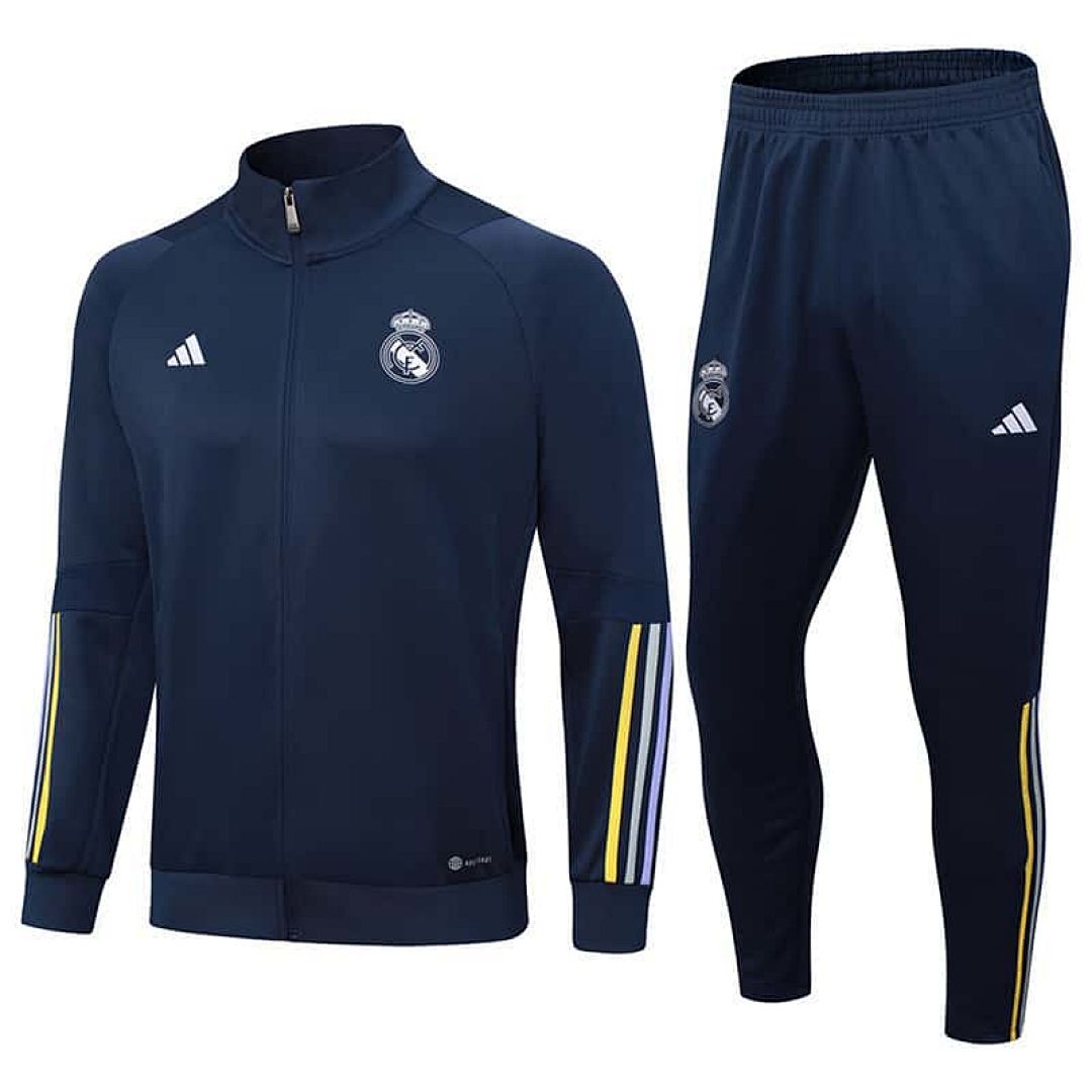 23-24 Real Madrid Training Suits Navy Long-Pull Jackets