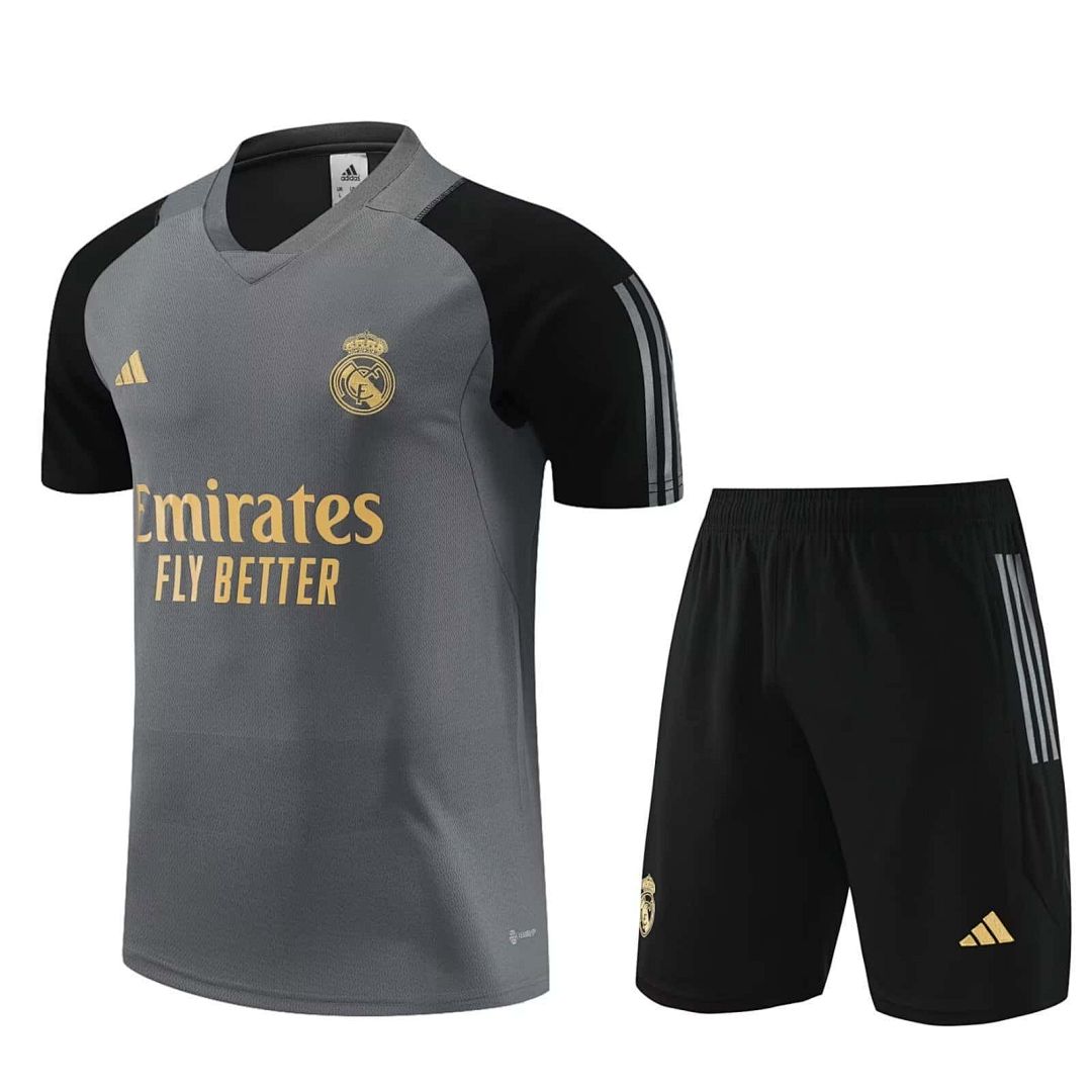 23-24 Real Madrid Traning Suits Grey Short Kits (3)