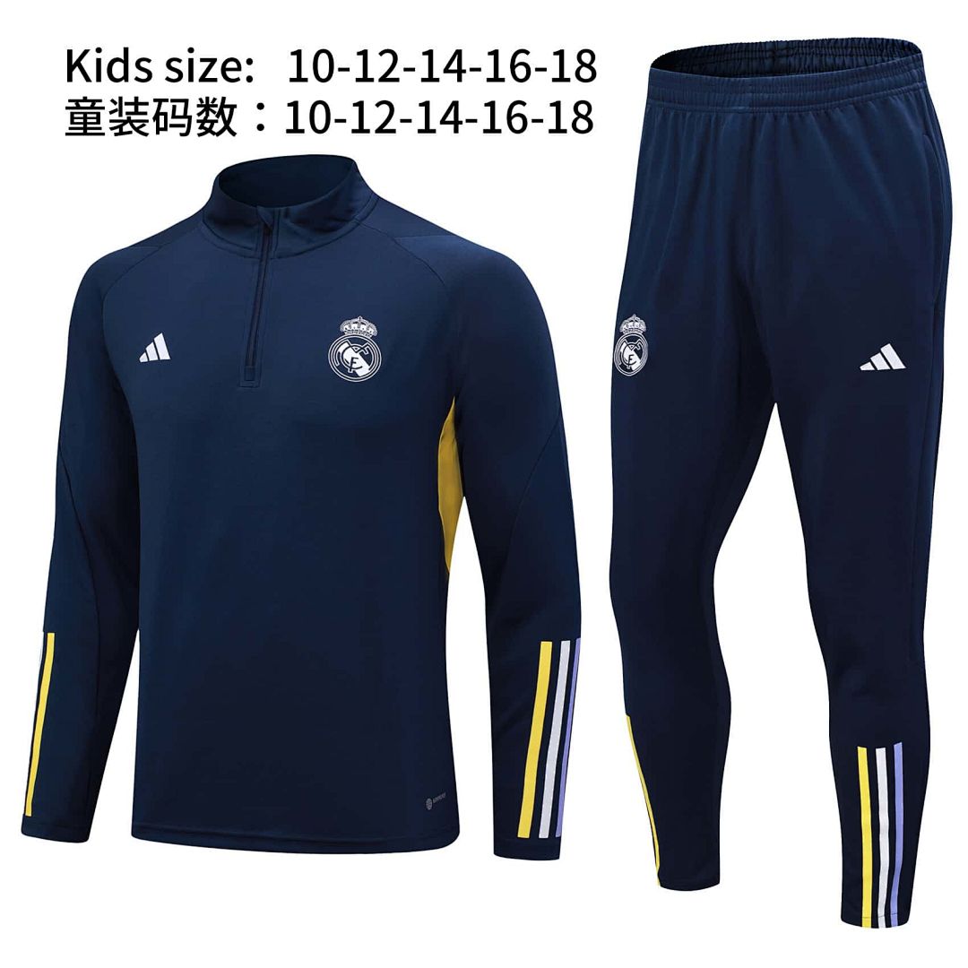 23-24 Real Madrid Kids Long Sleeve Navy Training Suit