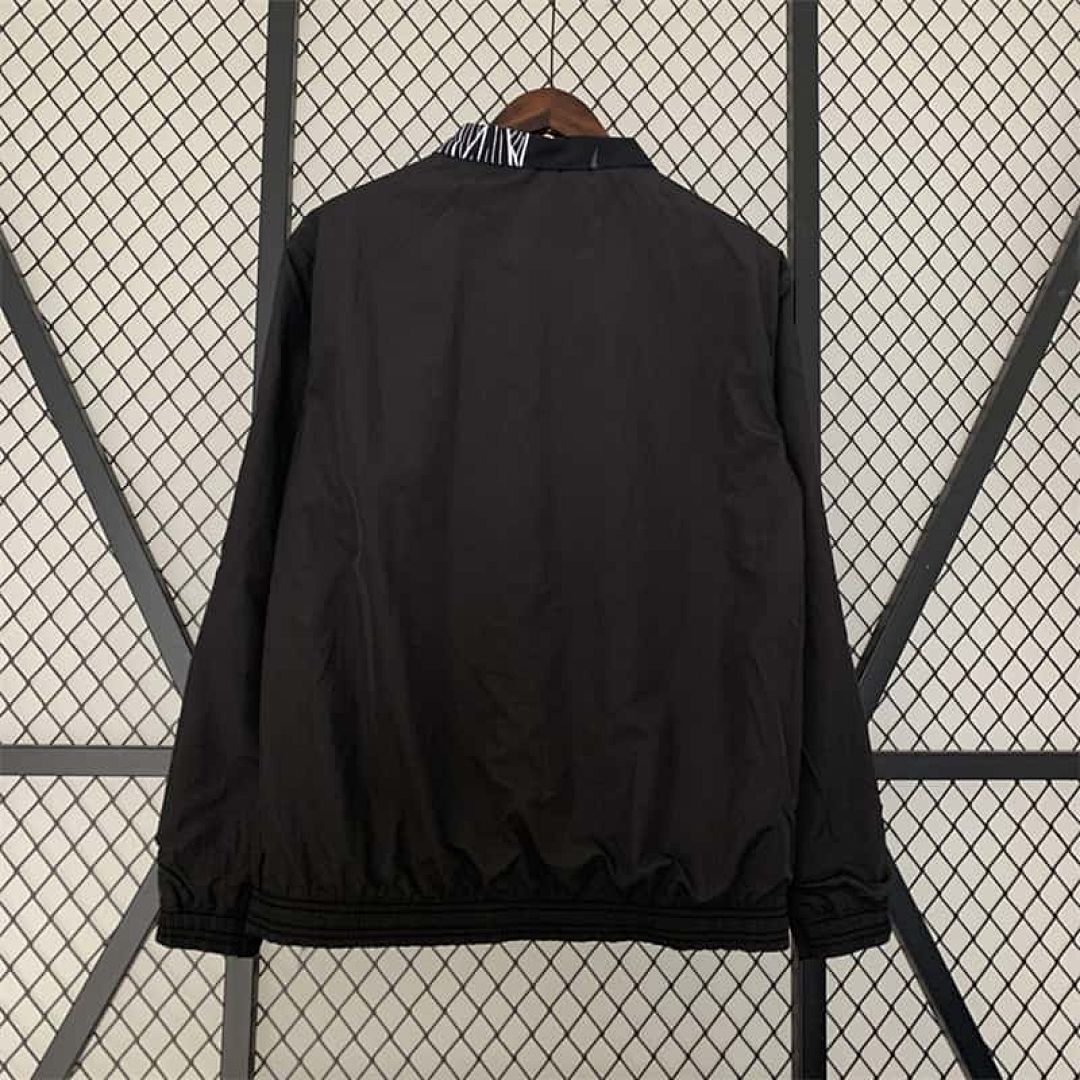 23-24 Real Madrid Trench Coat Reversible Dragon Windbreaker Black 4