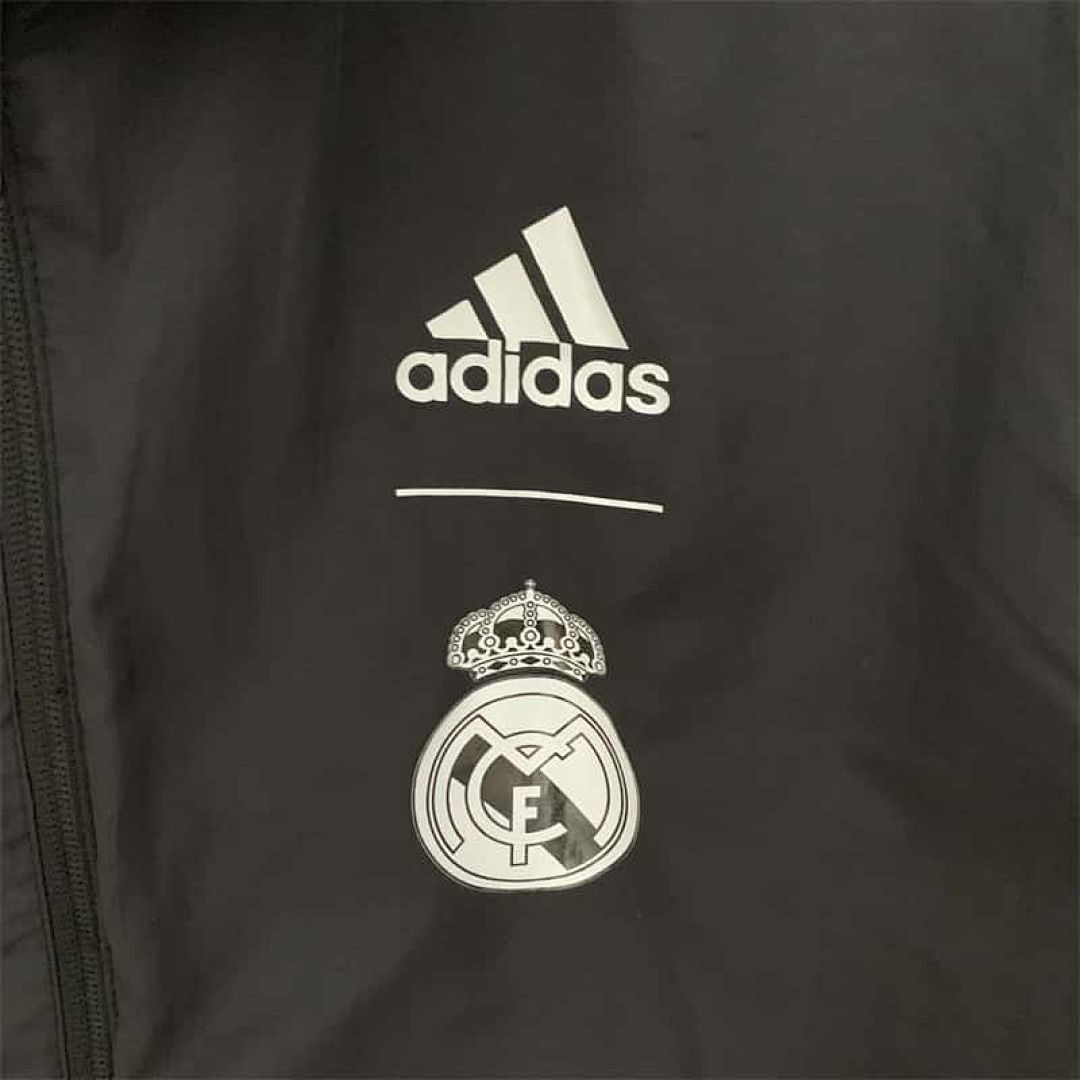 23-24 Real Madrid Trench Coat Reversible Dragon Windbreaker Black 8