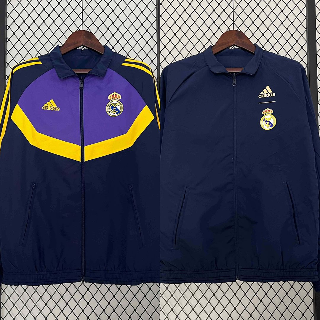23-24 Barcelona Reversible Windbreaker purple&Navy Special Edition Style Double-Sides Jacket