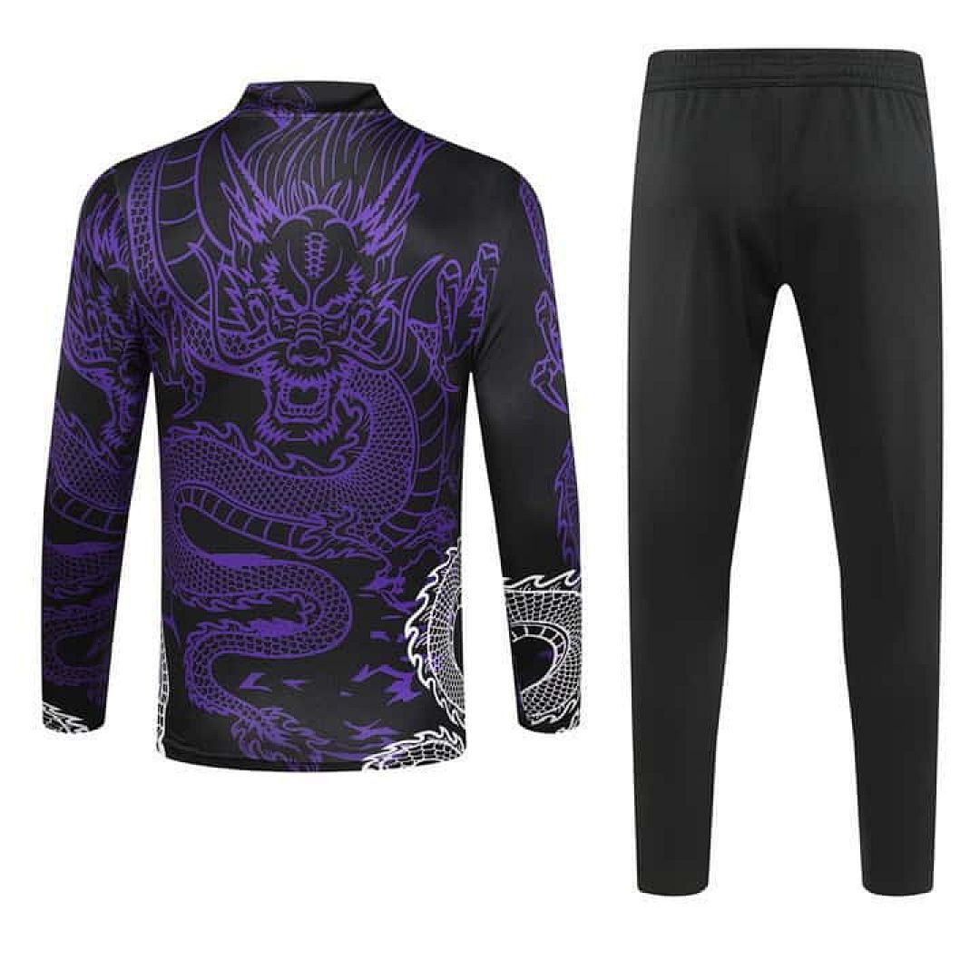 23-24 Real Madrid Purple Training Suit Long Sleeve Sweat Kits 3