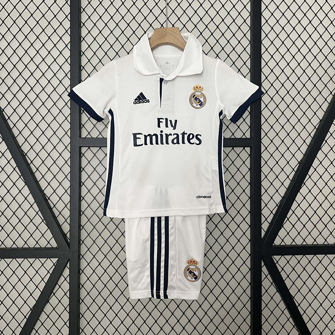 16-17 Real Madrid Home Retro Kid Kits Children Sets