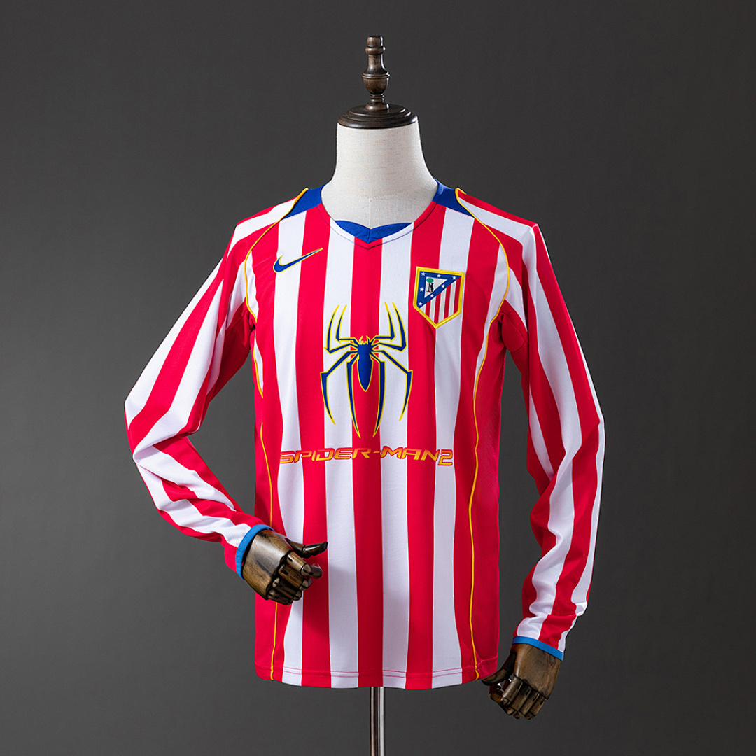 Atletico Madrid 04_05 Home Long Sleeve Retro Jersey S-XXL