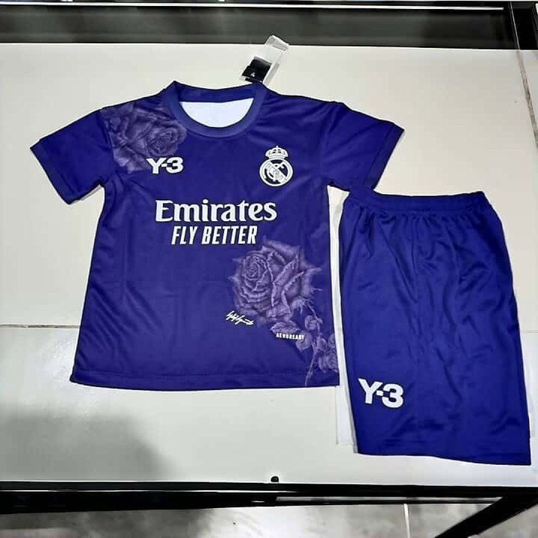 24-25 Real Madrid Y3 Kid Kits Purple Children Sets