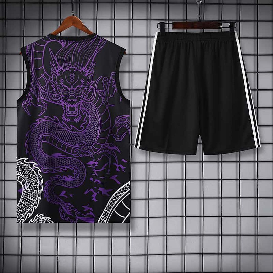 24-25 Real Madrid Purple Dragon Training Vest Kits(Top+Shorts) 2