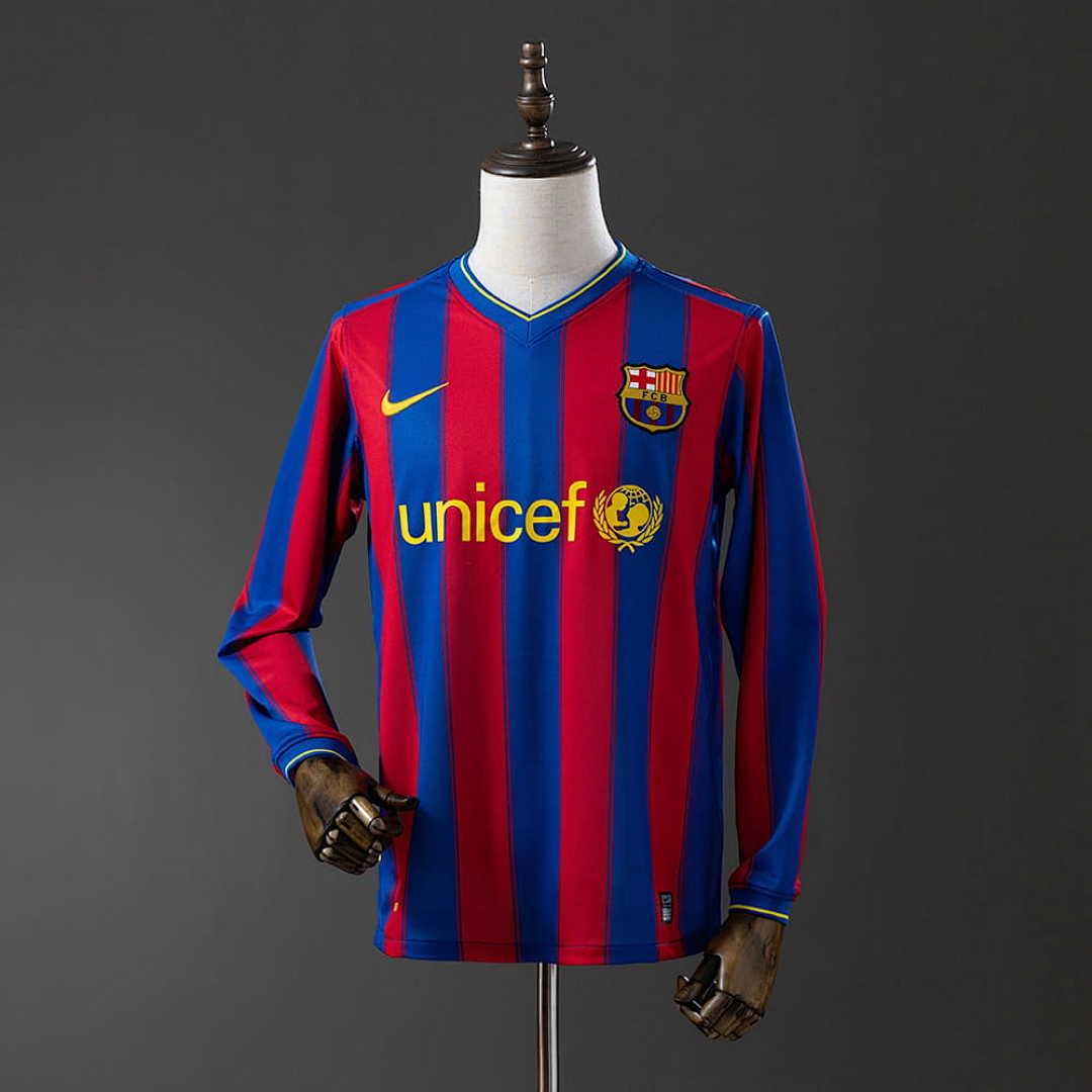 Barcelona 09_10 Home Long Sleeve Retro Jersey S-XXL