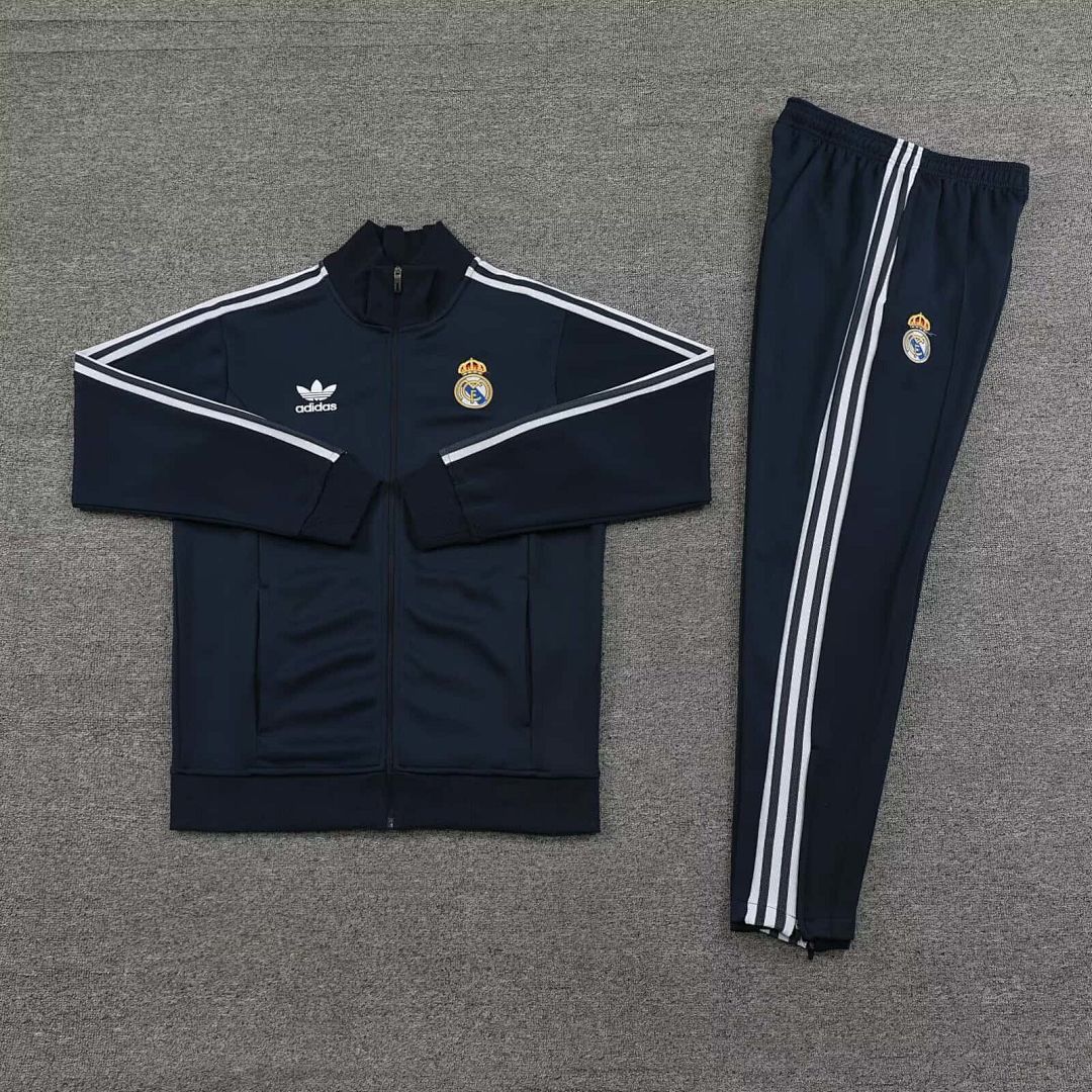 24-25 Real Madrid Long Sleeve Kits Black Jacket Suits 3