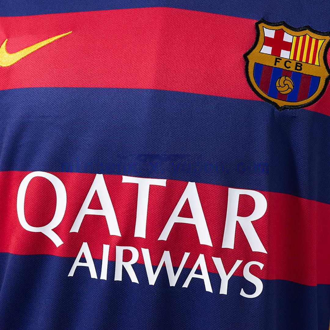 Barcelona 2015_16 Home Long Sleeve Retro Jersey S-XXL 5