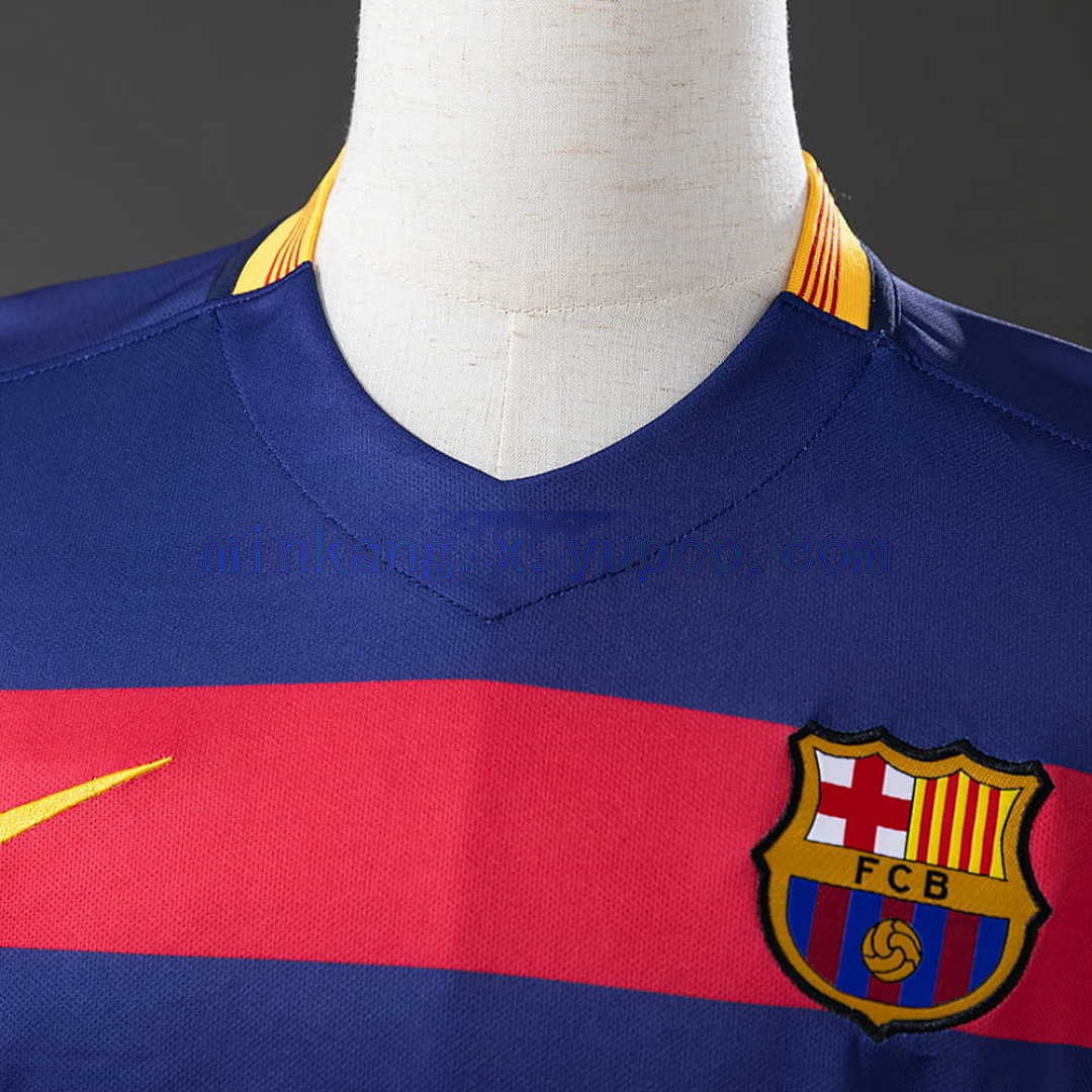 Barcelona 2015_16 Home Long Sleeve Retro Jersey S-XXL 6