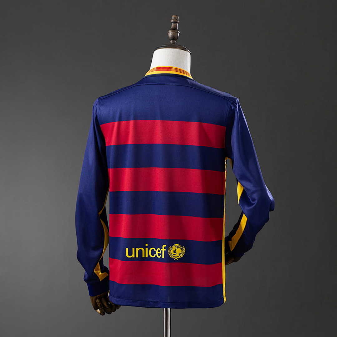 Barcelona 2015_16 Home Long Sleeve Retro Jersey S-XXL 7