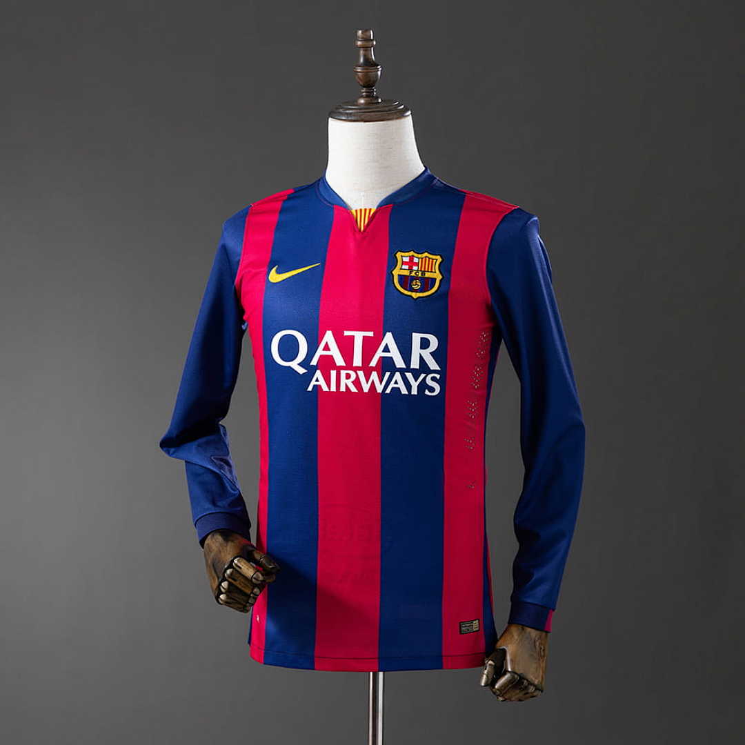 Barcelona 2014_15 Home Long Sleeve Retro Jersey S-XXL