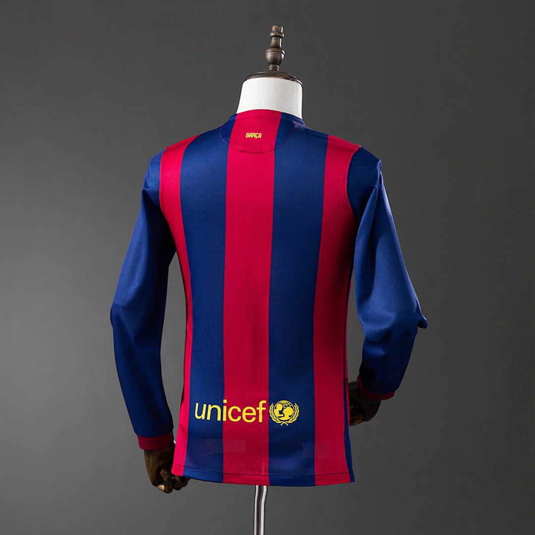Barcelona 2014_15 Home Long Sleeve Retro Jersey S-XXL 8