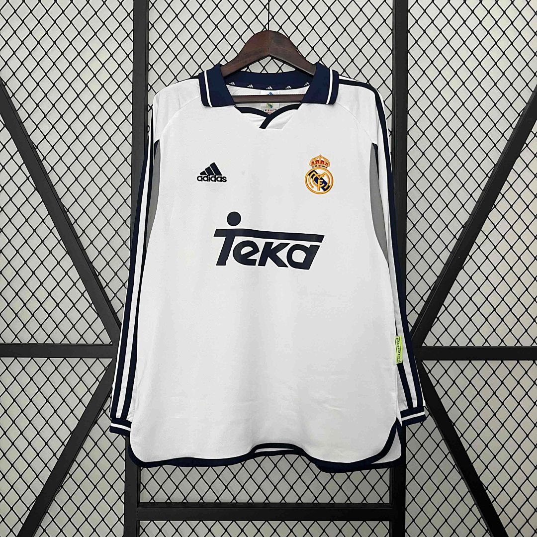 00-01 Real Madrid Home Retro Kit Long Sleeve Vintage Shirt