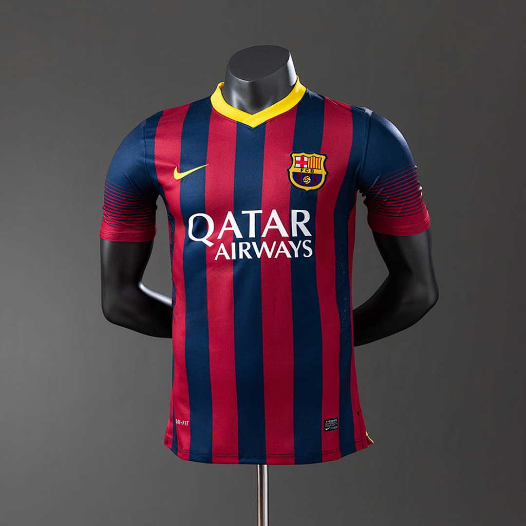Barcelona 13_14 Home Player Version Retro Jersey S-3XL