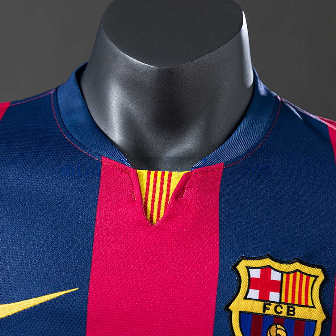 Barcelona 14_15 Home Long Sleeve Player Version Retro Jersey S-3XL 7