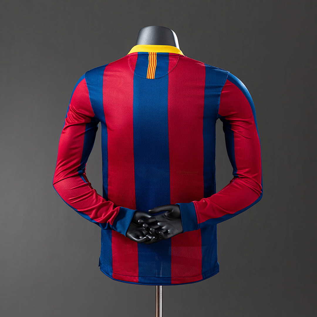 Barcelona 10_11 Home Long Sleeve Player Version Retro Jersey S-3XL 8