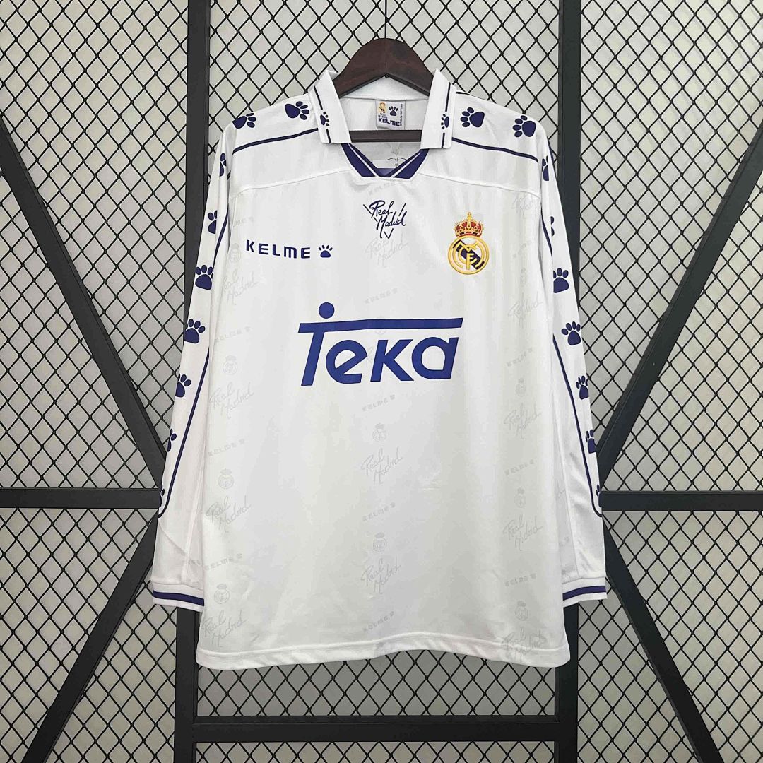 94-96 Real Madrid Home Retro Kit Long Sleeve Vintage Shirt