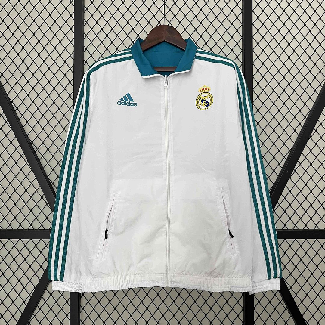 23-24 Real Madrid Trench Coat Reversible White&amp;Blue Double-Sides Jacket 10