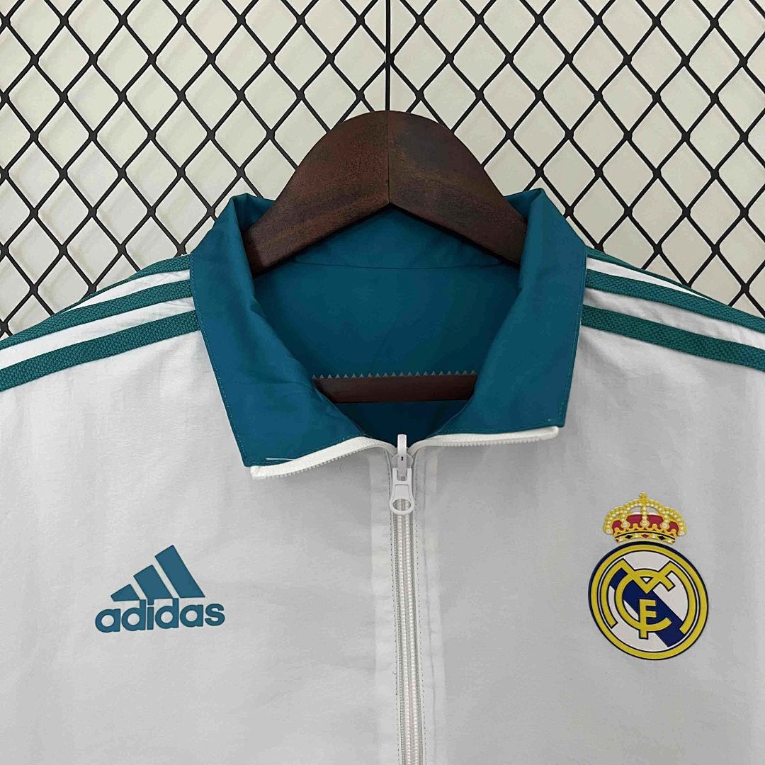 23-24 Real Madrid Trench Coat Reversible White&amp;Blue Double-Sides Jacket 5