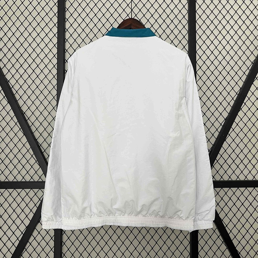 23-24 Real Madrid Trench Coat Reversible White&amp;Blue Double-Sides Jacket 7