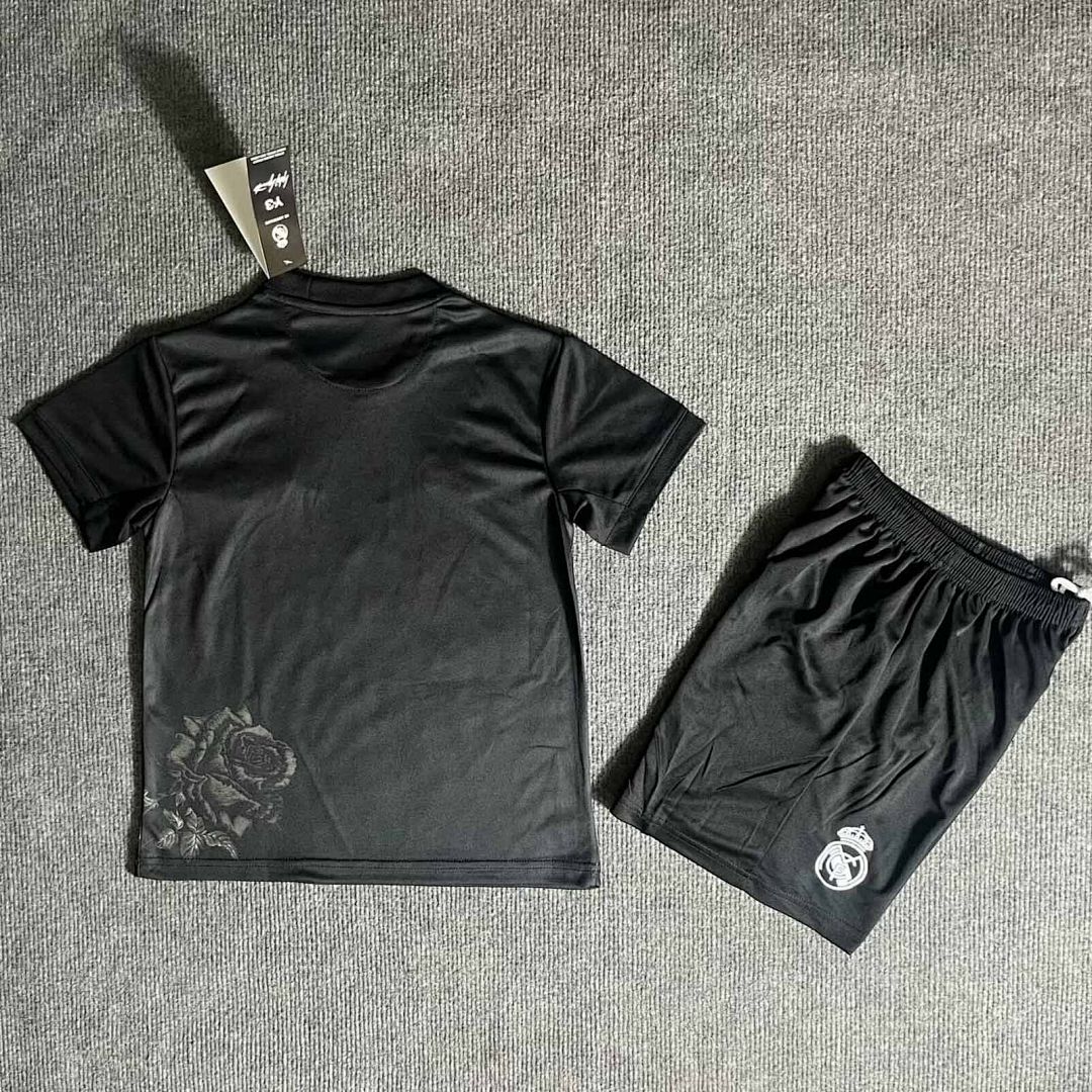 24-25 Real Madrid Y3 Kid kits negro Youth Apparels 2