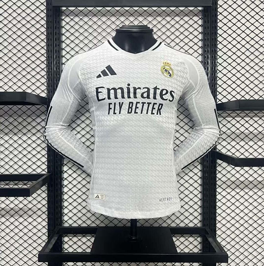 24-25 Real Madrid Home Long Sleeve Kit Player Version Shirt
