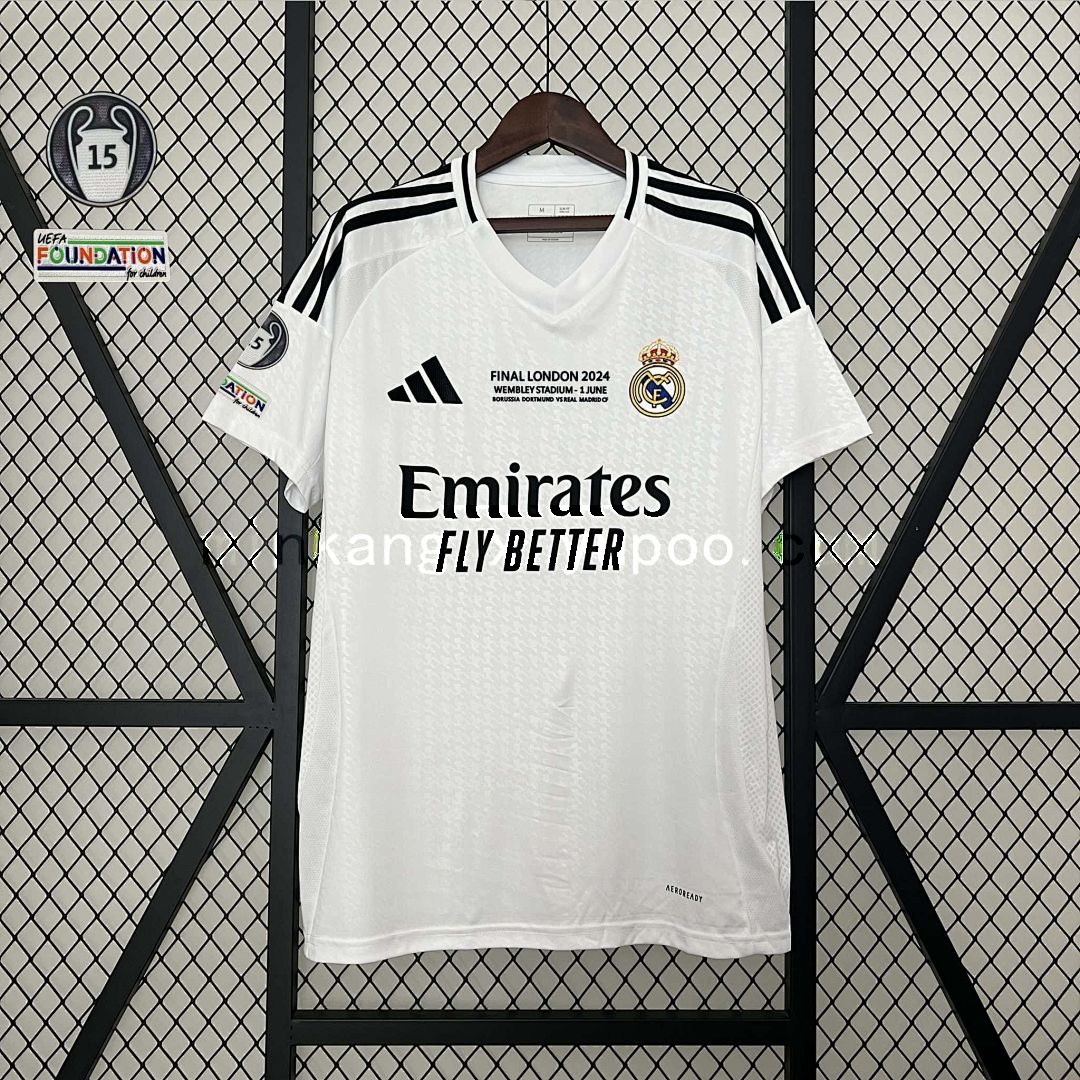 24-25 Real Madrid Home Kit With All Kind of Badges