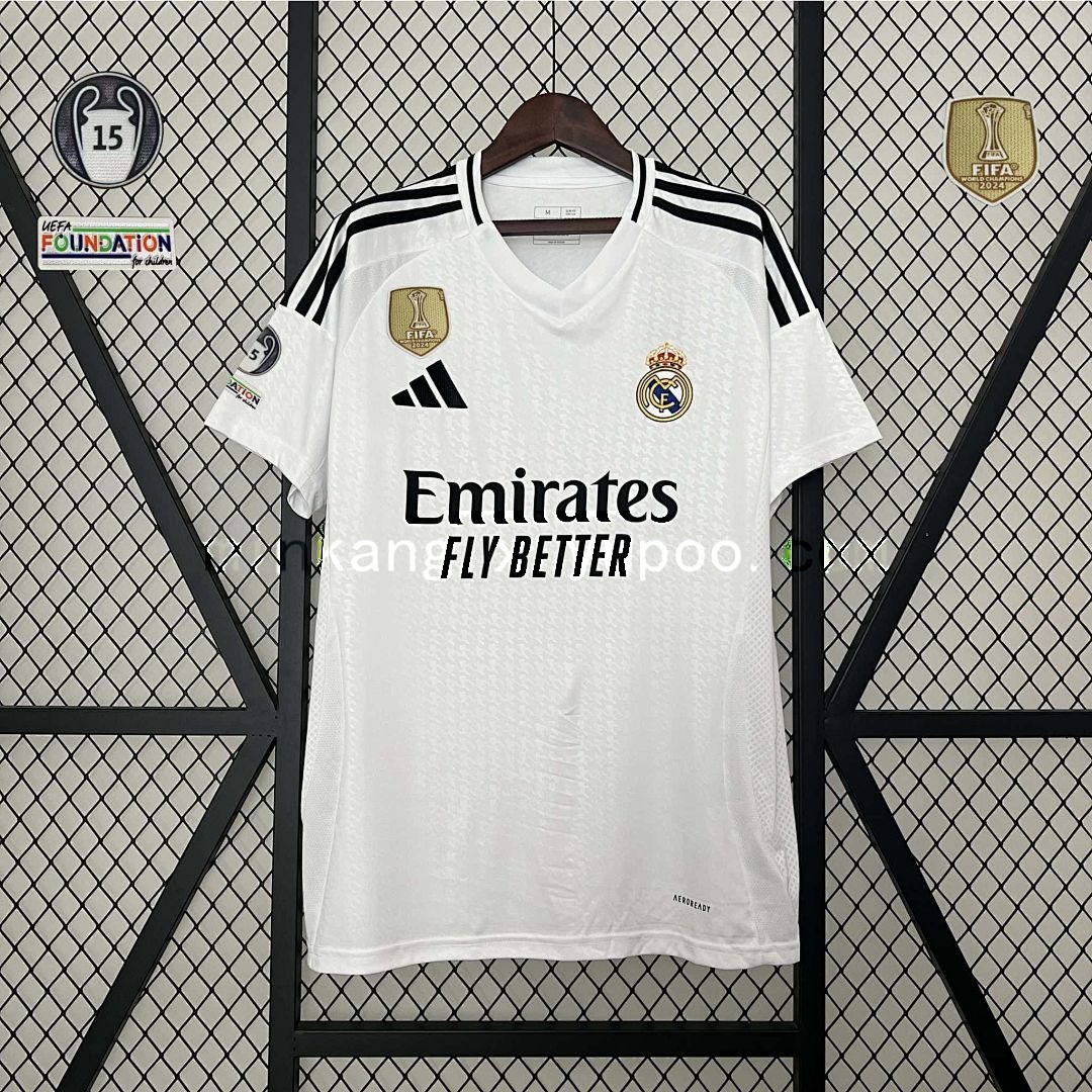 24-25 Real Madrid Home Kit With All Kind of Badges 20