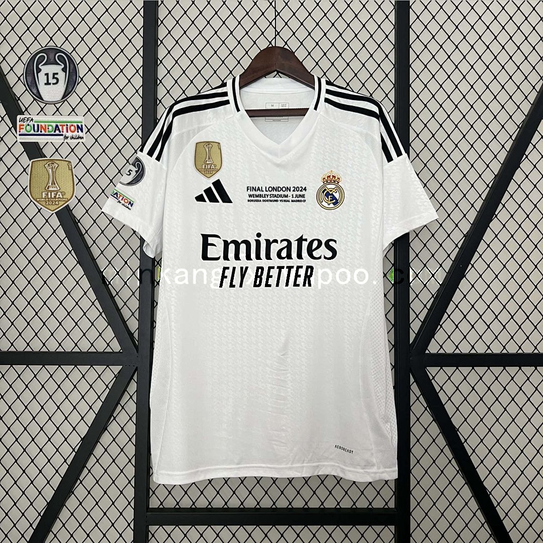 24-25 Real Madrid Home Kit With All Kind of Badges 25