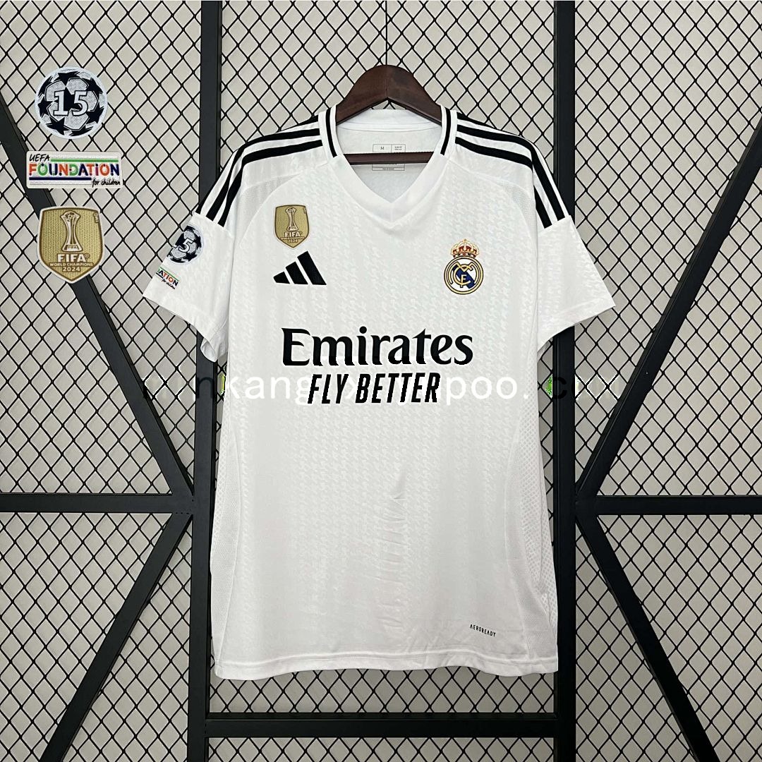 24-25 Real Madrid Home Kit With All Kind of Badges 26