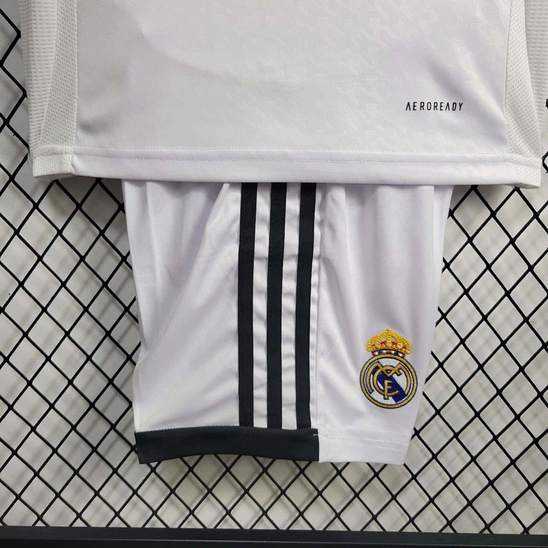 24-25 Real Madrid Home Kid Kits Youth Apparels 4