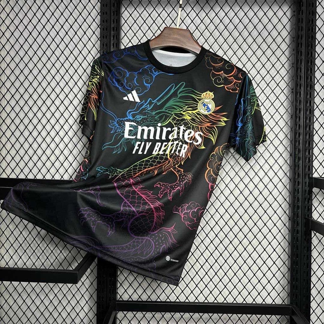 24-25 Real Madrid Rainbow Dragon Black Training Kit 3