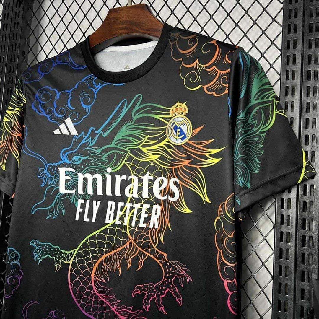 24-25 Real Madrid Rainbow Dragon Black Training Kit 5