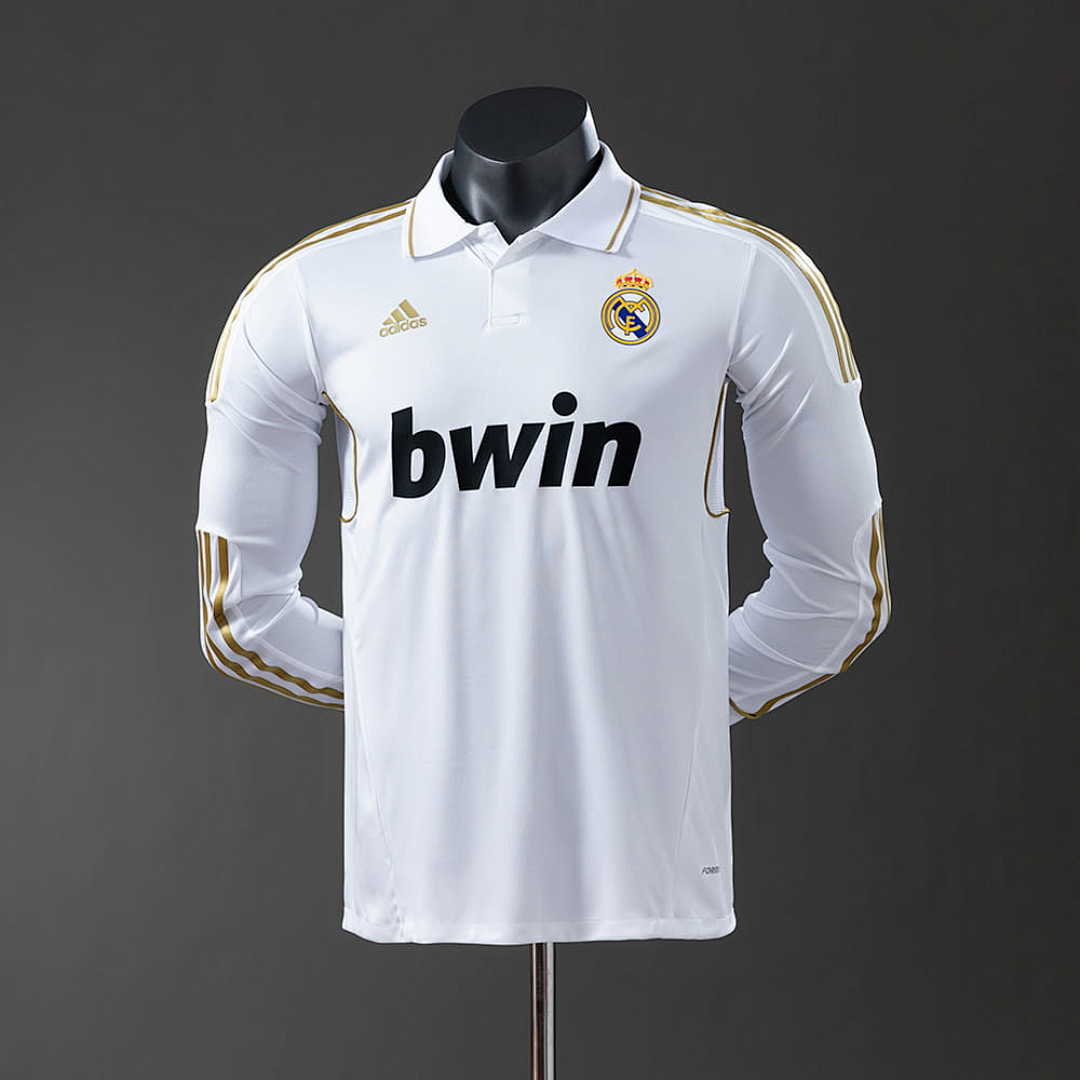 Real Madrid 11_12 Home Long Sleeve Player Version Retro Jersey S-3XL