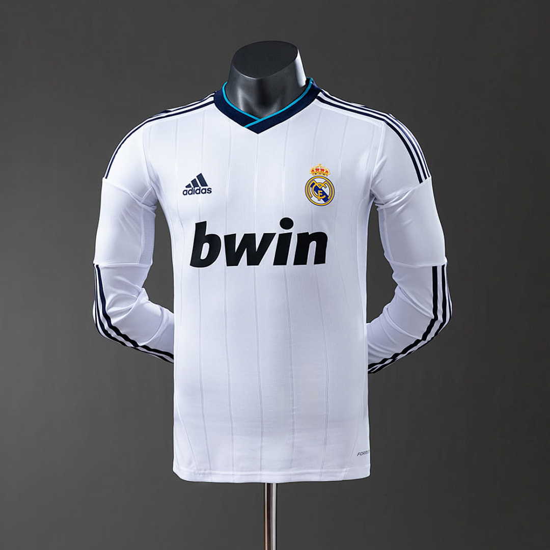 Real Madrid 12_13 Home Long Sleeve Player Version Retro Jersey S-3XL