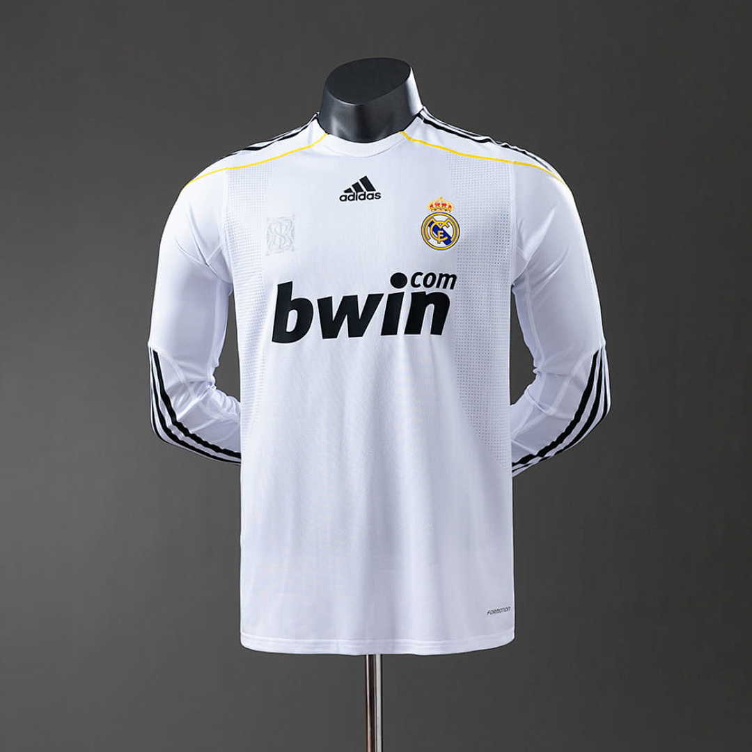 Real Madrid 0910 Home Long Sleeve Player Version Retro Jersey S-3XL