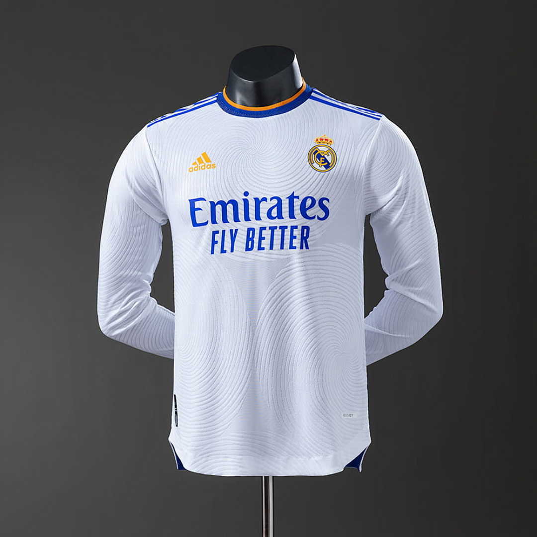 Real Madrid 21_22 Home Long Sleeve Player Version Retro Jersey S-3XL