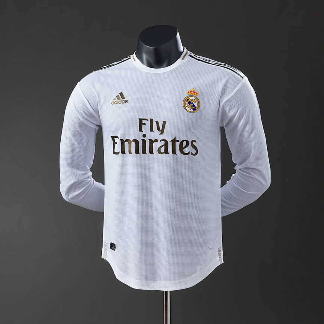 Real Madrid 19_20 Home Long Sleeve Player Version Retro Jersey S-3XL