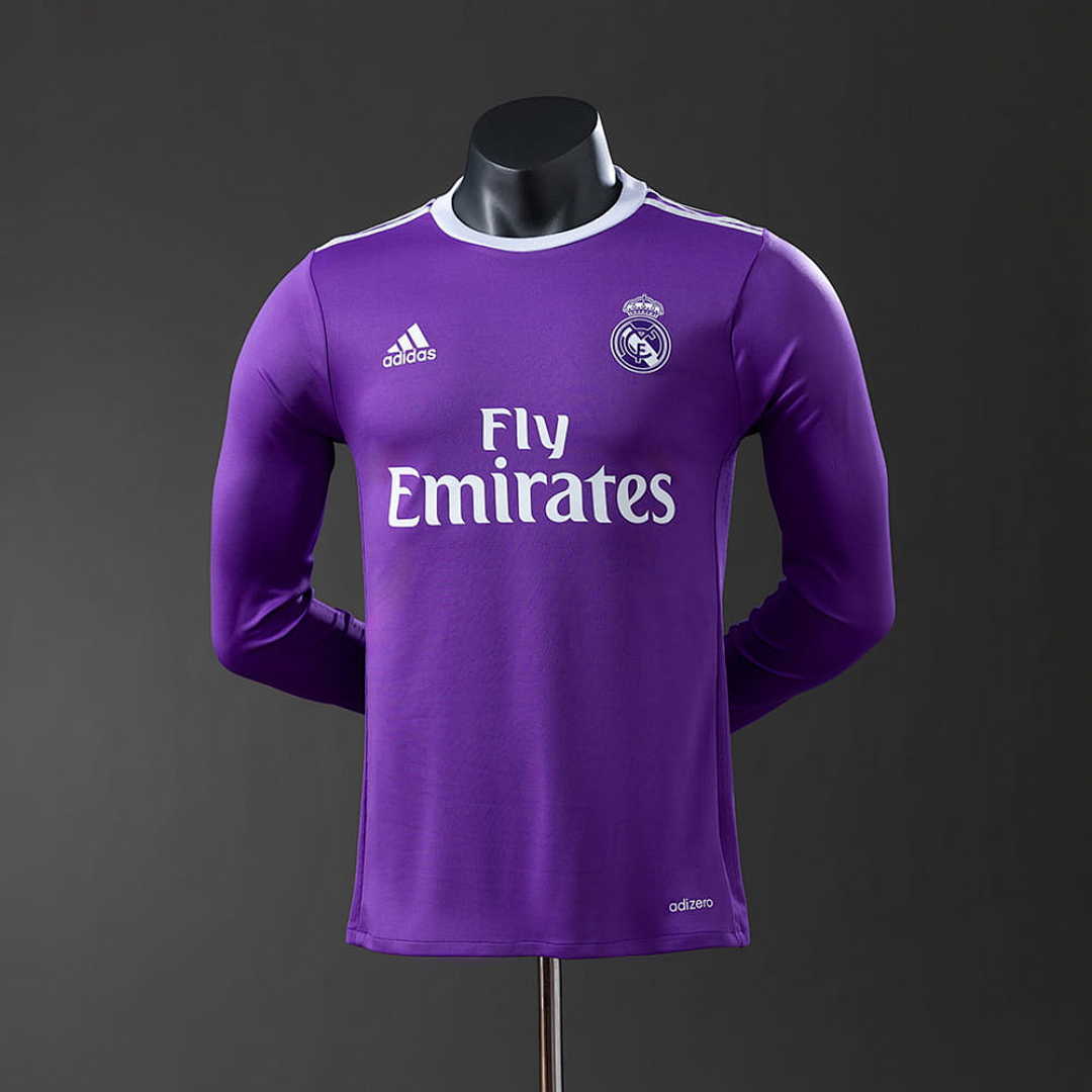 Real Madrid 16_17 Away Long Sleeve Player Version Retro Jersey S-3XL